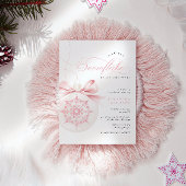Een kleine sneeuwvlok roze Baby shower uitnodiging
