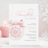 Een kleine sneeuwvlok roze Baby shower uitnodiging