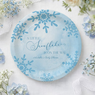 Een Kleine Sneeuwvlok Winter Wonderland Baby Showe Papieren Bordje