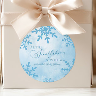 Een Kleine Sneeuwvlok Winter Wonderland Baby Showe Ronde Sticker