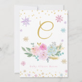 Een kleine Snowflake Baby Girl Shower-uitnodiging Kaart (Achterkant)