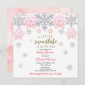 Een kleine Snowflake baby shower uitnodiging (Voorkant / Achterkant)