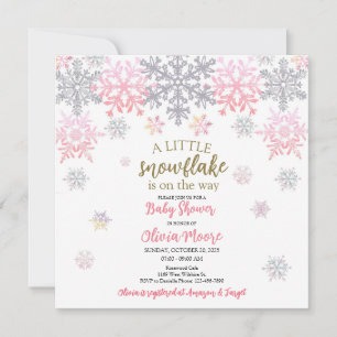 Een kleine Snowflake baby shower uitnodiging