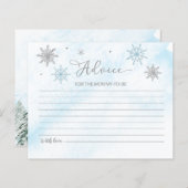 Een kleine Snowflake Blue Baby shower Advice Kaart (Voorkant / Achterkant)