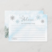 Een kleine Snowflake Blue Baby shower Advice Kaart (Voorkant / Achterkant)