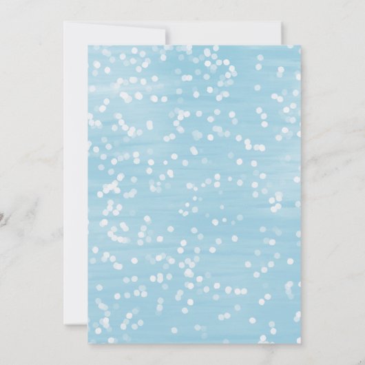 Een kleine Snowflake Blue Baby shower-uitnodiging Kaart (Achterkant)