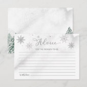 Een kleine Snowflake Grey Baby shower Advice Kaart (Voorkant / Achterkant)