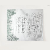 Een kleine Snowflake Grey Baby shower Backdrop Wandkleed (Voorkant (horizontaal))