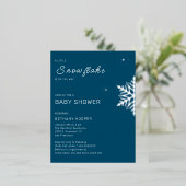 Een kleine Snowflake is onderweg blauw Folie Uitnodiging Briefkaart (Staand Voorkant)