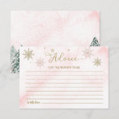 Een kleine Snowflake roze Baby shower Advice-kaart Kaart (Voorkant / Achterkant)
