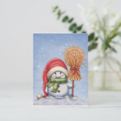 Een kleine Snowman Briefkaart (Staand voorkant)