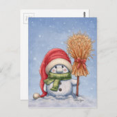 Een kleine Snowman Briefkaart (Voorkant / Achterkant)