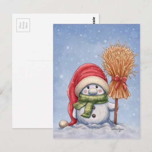 Een kleine Snowman Briefkaart (Voorkant / Achterkant)