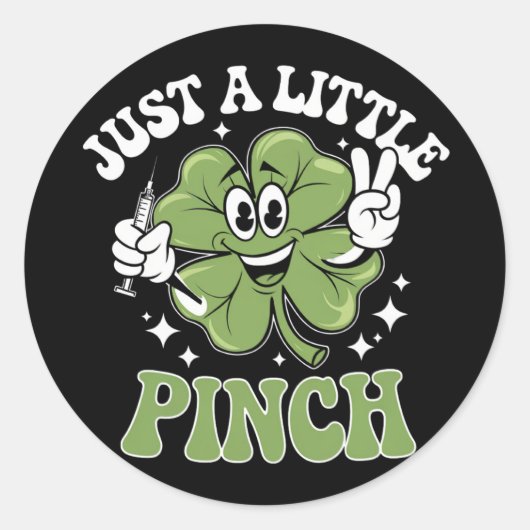 Een kleine snuifverpleegster op St Patrick's Day Ronde Sticker (Voorkant)