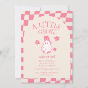 Een kleine spook retro halloween baby shower kaart