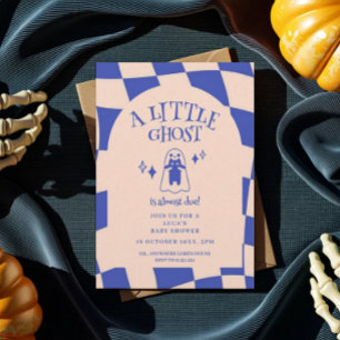 Een kleine spook retro halloween baby shower kaart