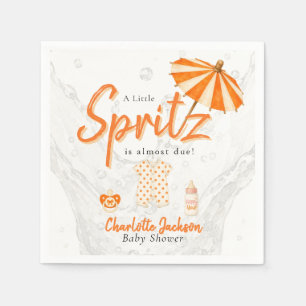 Een Kleine Spritz Baby Shower Oranje Stippen Servet
