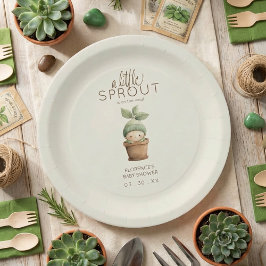 Een Kleine Spruit Baby Shower Papieren Bordje