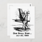 Eén kleine stapje Apollo 11-bewegend landing Briefkaart (Voorkant / Achterkant)