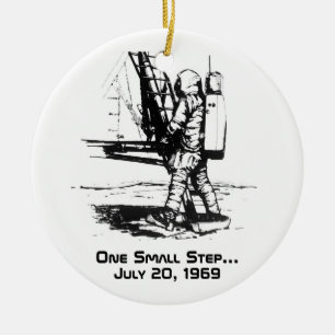 Eén kleine stapje Apollo 11-bewegend landing Keramisch Ornament