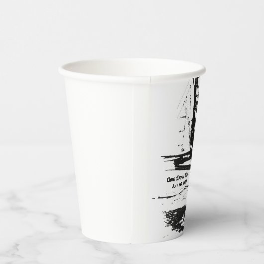 Eén kleine stapje Apollo 11-bewegend landing Papieren Bekers (Rechts)