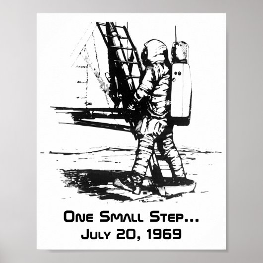 Eén kleine stapje Apollo 11-bewegend landing Poster (Voorkant)