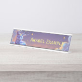 Een kleine Star Whisper Moonlit Fox die vredig sla Bureau Naambordje (Voorkant)