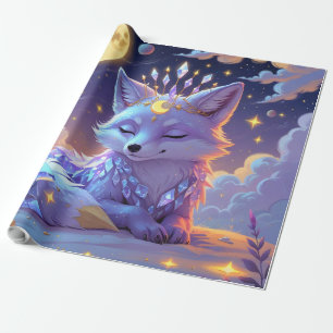 Een kleine Star Whisper Moonlit Fox die vredig sla Cadeaupapier