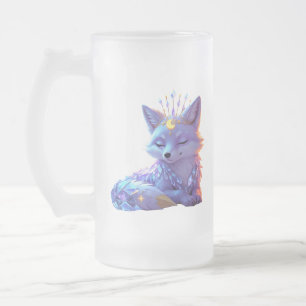 Een kleine Star Whisper Moonlit Fox die vredig sla Matglas Bierpul