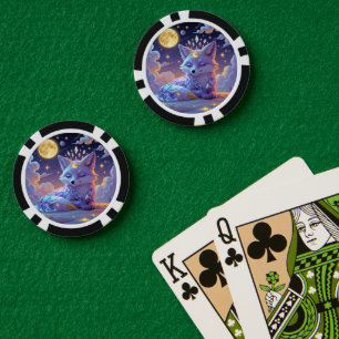 Een kleine Star Whisper Moonlit Fox die vredig sla Poker Chips