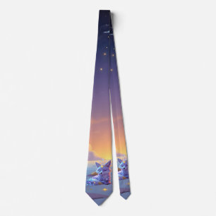 Een kleine Star Whisper Moonlit Fox die vredig sla Stropdas