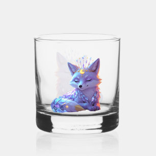Een kleine Star Whisper Moonlit Fox die vredig sla Whisky Glas