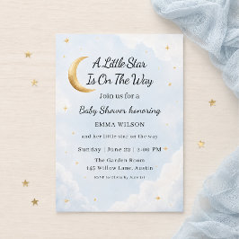 Een Kleine Ster Is Op Weg Hemels Baby Shower Kaart