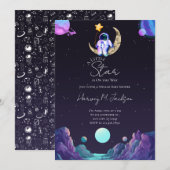 Een kleine ster | Ruimte | Moon Baby shower Kaart (Voorkant / Achterkant)