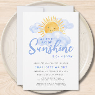 Een kleine straal van Sunshine Boy's Baby shower Kaart