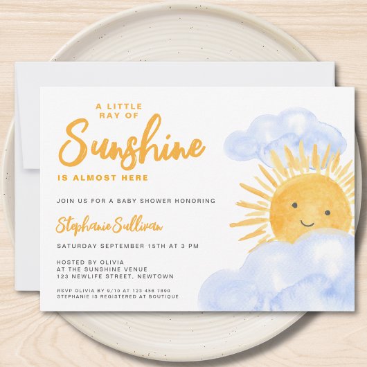 Een kleine straal van Sunshine Boy's Baby shower Kaart