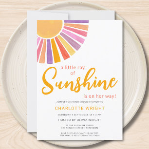 Een kleine straal van Sunshine Girl Baby shower Kaart