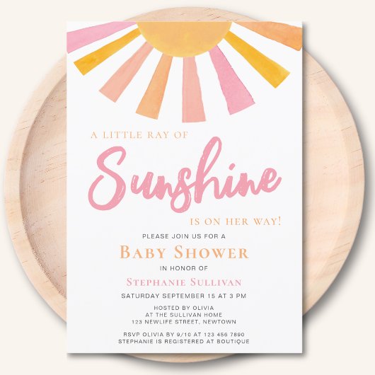 Een kleine straal van Sunshine Girl's Baby shower Kaart