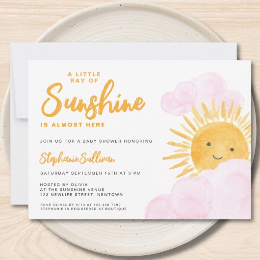 Een kleine straal van Sunshine Girl's Baby shower Kaart
