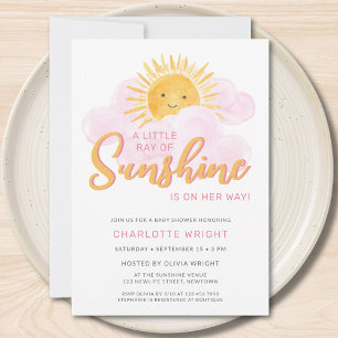 Een kleine straal van Sunshine Girl's Baby shower Kaart