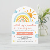 Een kleine straal van Sunshine Rainbow Arch Baby s Kaart (Staand voorkant)