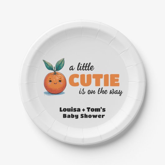 Een kleine stropdas is onderweg Baby shower Papieren Bordje (Voorkant)