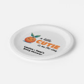 Een kleine stropdas is onderweg Baby shower Papieren Bordje (Gekanteld)