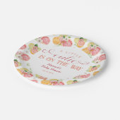 Een kleine stropdas is onderweg Baby shower Papieren Bordje (Gekanteld)