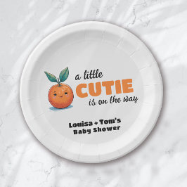 Een kleine stropdas is onderweg Baby shower Papieren Bordje