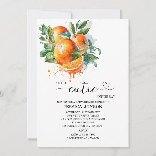 Een kleine stropdas is onderweg naar baby shower kaart (Voorkant)