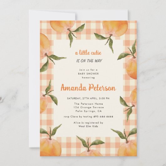 Een kleine stropdas is op weg naar Oranje Baby sho Kaart (Voorkant)