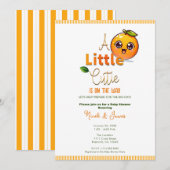 Een kleine stropdas is op weg naar Oranje Baby sho Kaart (Voorkant / Achterkant)