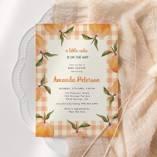 Een kleine stropdas is op weg naar Oranje Baby sho Kaart