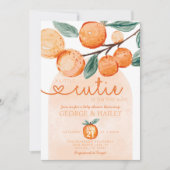 Een kleine stropdas is op weg naar Oranje Baby sho Kaart (Voorkant)